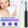 USB Rechargeable 6-speed Adjustable Electric Toothbrush Sonic Vibration Toothbrush Head Deep Clean Electric Toothbrush with 4 Brush Heads