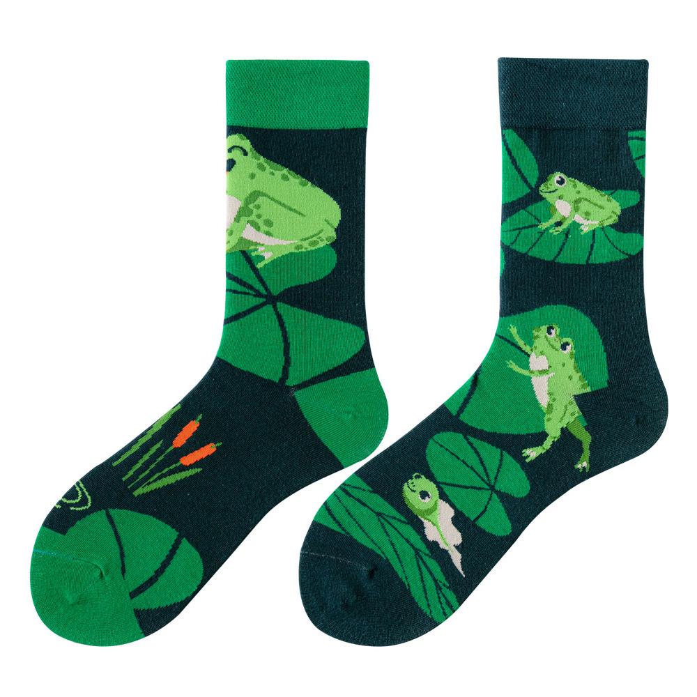 Asymmetric Colorful Christmas Cotton Socks for Couples