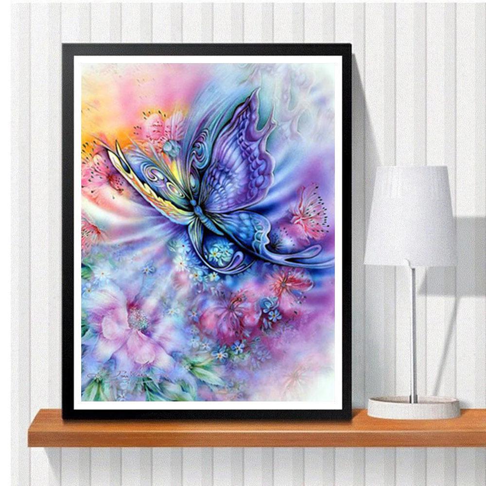 5D DIY Diamond Painting Beautiful Butterfly Diamond Embroidery Cross Stitch Kit Full Rhinestone Mosaic Home Decor