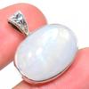Natural Rainbow Moonstone Gemstone 925 Solid Sterling Silver Pendant 0.99" U6R97