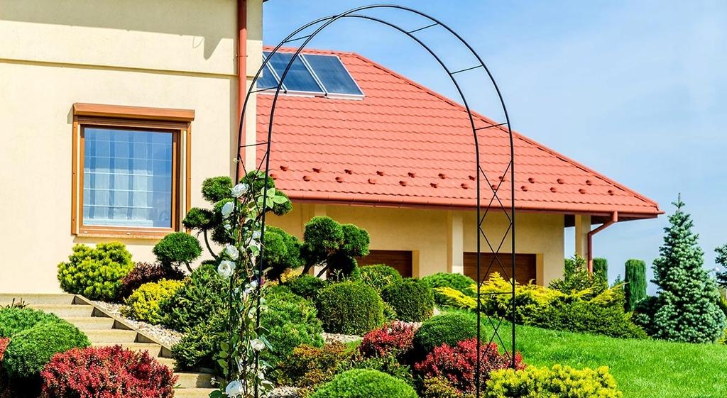 KADAX Pergola Ogrodowa metalowa Łuk Na Róże Pnącza Kwiaty Podpora Kwiatów 255cm