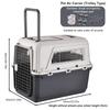 Pet Flight Carrier Airline Approved 33x216x252in Cats Rabbit Travel Cage with Handle Metal Door Heavy Duty for Puppies Kittens