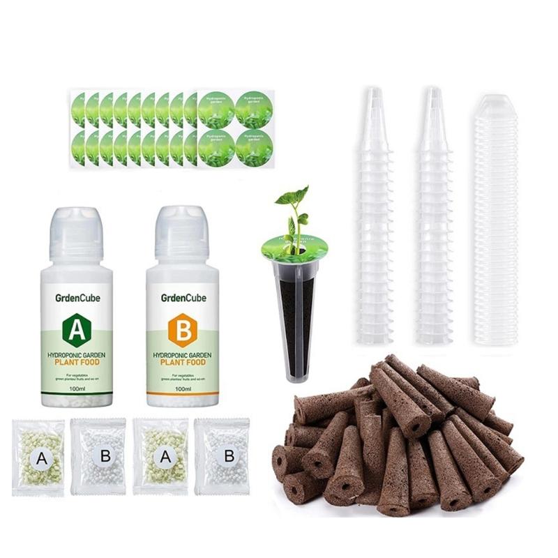 166 шт. Наборы капсул Многоразовые гидропонные капсулы Набор Система для выращивания гидропоники в помещении с этикетками Корзина для выращивания Губки для выращивания