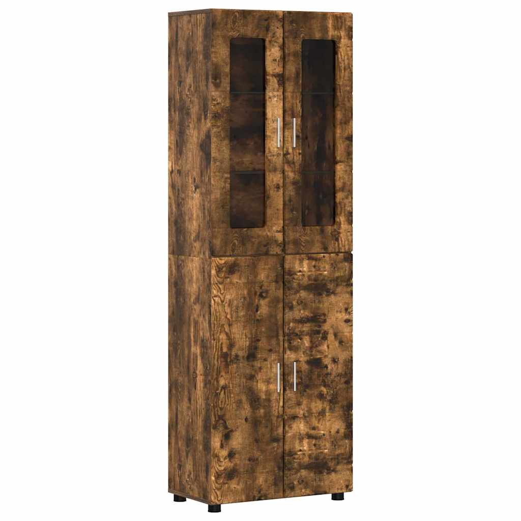 TV Cabinet Set FLORIN 3 pcs Smoked Oak Wood Based Material