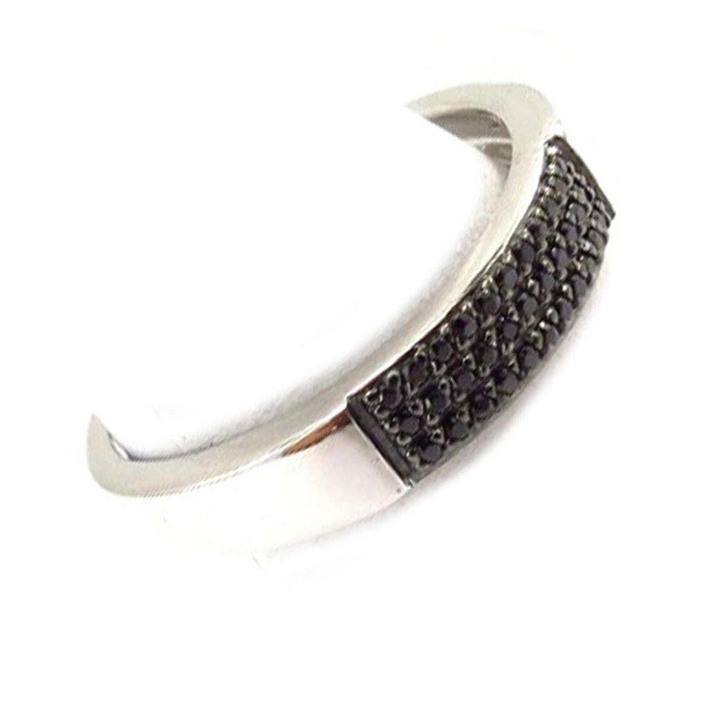 Серебряное кольцо "Богиня" черное серебро (родий) - 4 мм