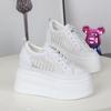 Fashion 10CM 12CM  Air Mesh  Platform Wedge Flats Hollow Chunky Sneaker Breathable Comfy Women Sandals Slides Summer Shoes