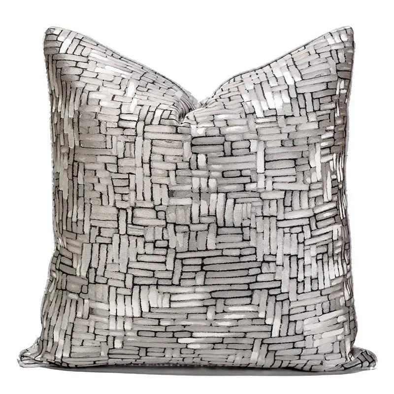 Серый современный светлый роскошный чехол для подушки 30*50 45x45 50см 60 Высококачественный чехол для подушки Жаккардовая наволочка для кровати, дивана, домашнего декора