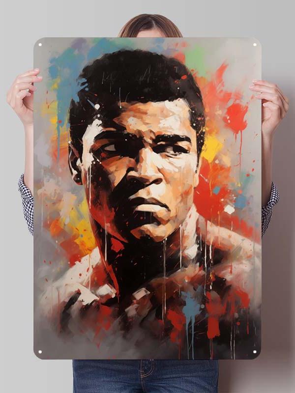 Металлические постеры с изображением Мухаммеда Али, боксера, декор для комнаты, изготовленные на заказ металлические таблички с боксерскими мотивами для украшения стен, ретро-стиль для дома и мужской тематики.