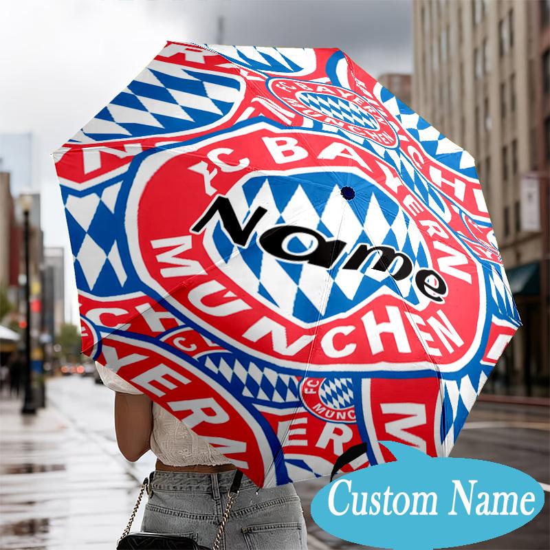Custom Name Bayern Crest Umbrella Folding Umbrella, Automatic Umbrella - 8-Frame for Travel, Casual Lightweight Personalized Gifts