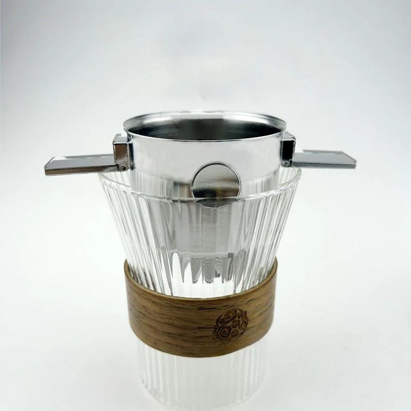 Чашка кофейного фильтра из нержавеющей стали, многоразовый конусный кофейный фильтр, пуровер-кофеварка, складная чашка-фильтр для капельного эспрессо и чая