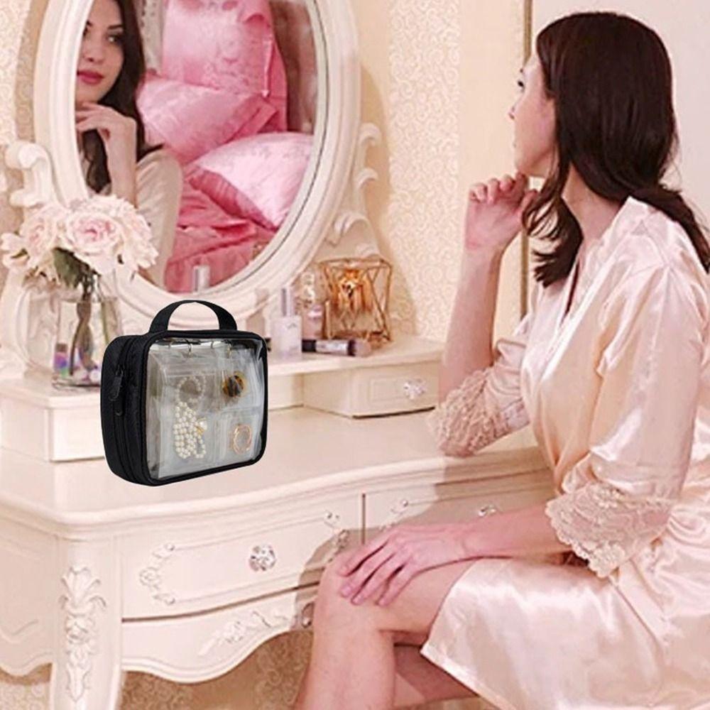 Dust-proof Clear PVC Jewelry Organizer Sealed Earring Holder Necklace Ring Packing Bag Travel