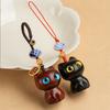 1Pc Wooden Cat Keychain Anime Cute Mobile Phone Chain Car Wooden Pendant Personality Creative Cute Keychain Accessories