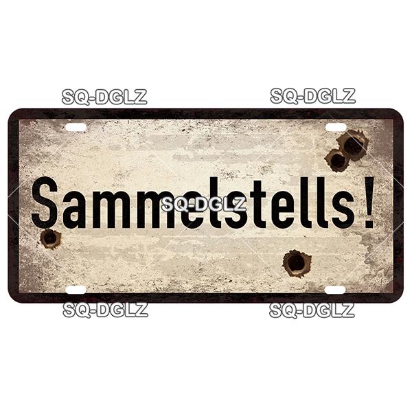 SQ-DGLZ Minen German Road License Plate Warning Tin Sign State Wall Decoration Metal Sign Home Decor Painting Plaques Art Poster