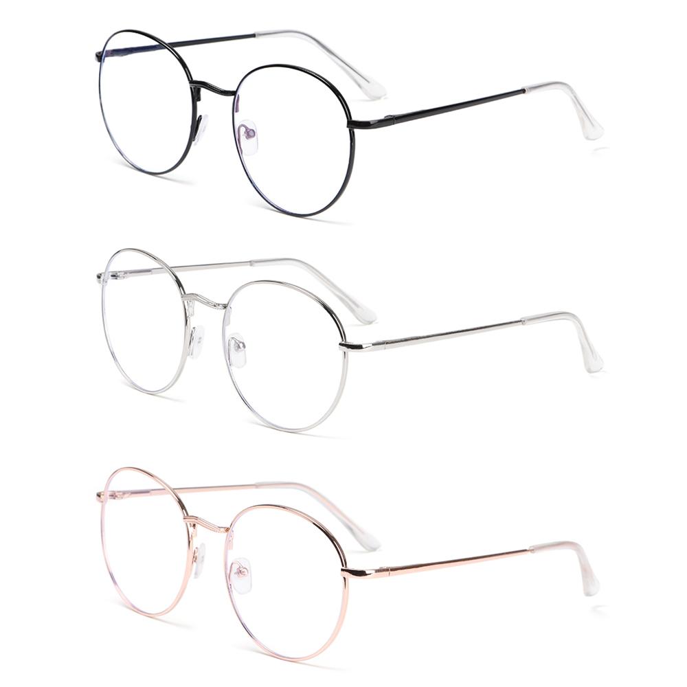 Fashion Round Portable Metal Glasses Eye Protection Ultra Light Frame Anti-Blue Light Eyeglasses