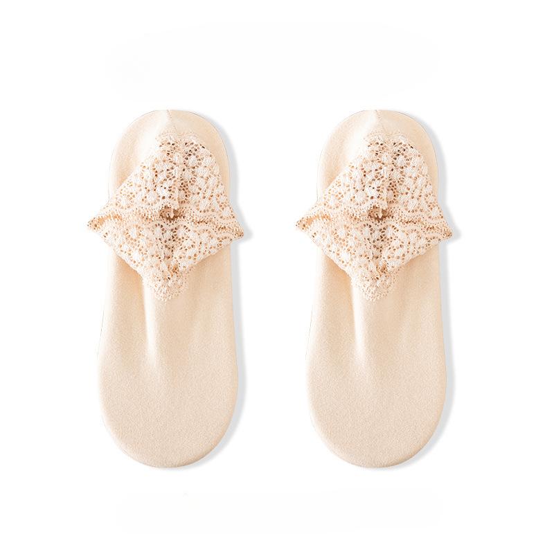 Женские осенне-зимние утолщенные теплые флисовые носки, кружевные носки до щиколотки, нескользящие носки-тахо