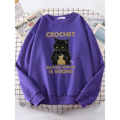 Вязание крючком, потому что убийство — это неправильно, женская толстовка с капюшоном, модная посадка, повседневная толстовка оверсайз, хип-хоп, всепогодный спортивный костюм