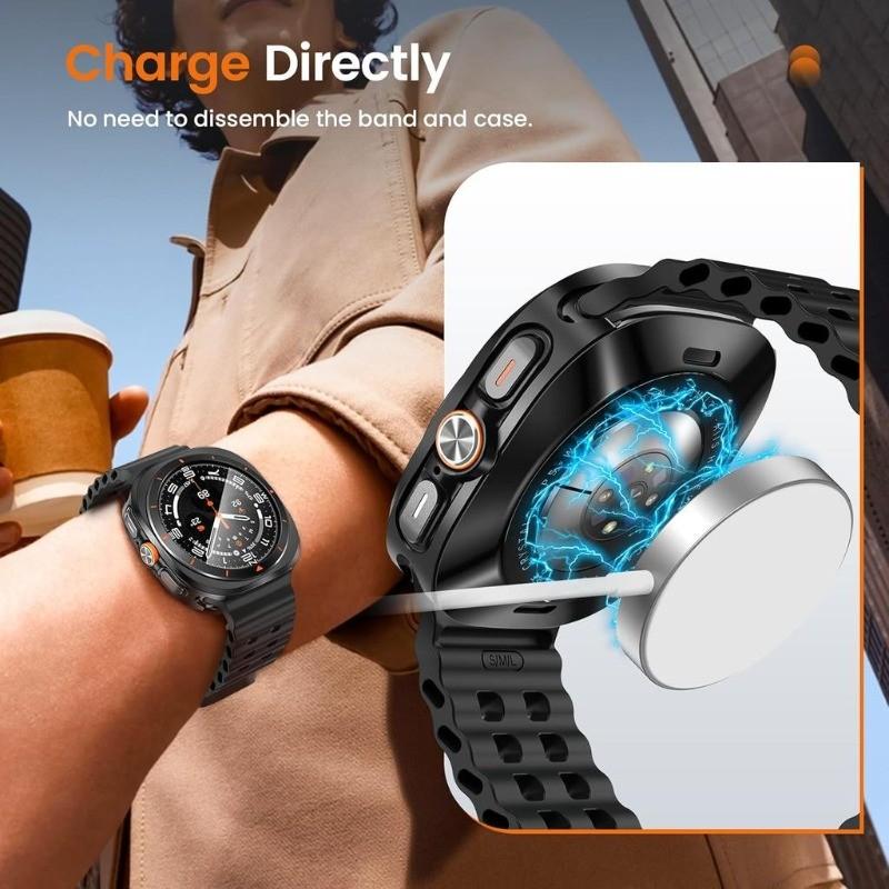 Metal Case+Tempered Glass Film for Samsung Galaxy Watch Ultra 2025 47mm Hard Protective Cover for Galaxy Watch Ultra Accessories