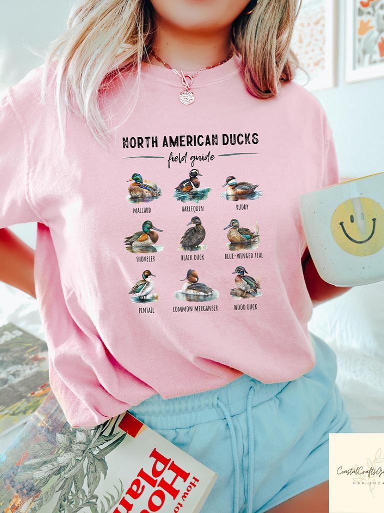 Retro Comfort Duck Tshirt Ducks of North America Shirt Cute Waterfowl Nature Lover Gift Cute Duck Y2K Unisex Shirt Streetwear
