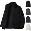 Men's Casual Outdoor Solid Color Jacket Double-sided Zippered Fleece Jacket
