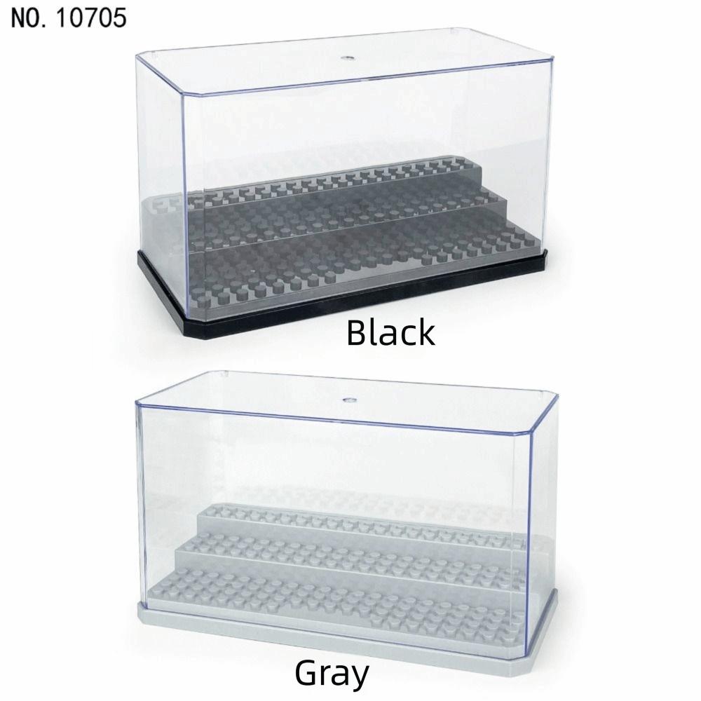 Clear Acrylic Minifigures Display Case Transparent Showcase Stackable Design Dustproof Display Box Movable Steps Large Capacity
