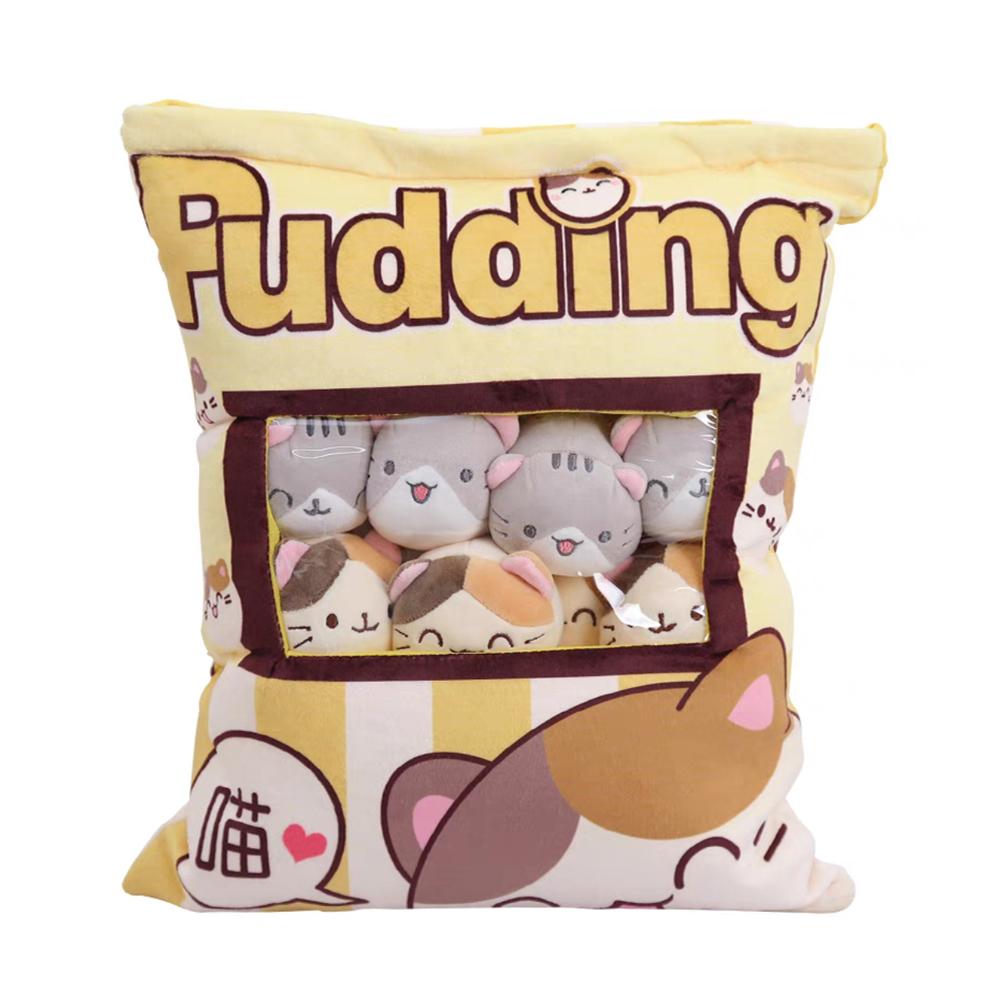 Cute Cat Snack Stuffed Dolls Pillow Pudding Decorative With Cat Plush Pillow Birthday Toy Kawai G8Z2