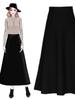 Осень Зима Юбка макси с высокой талией А-силуэта Платье больших размеров Женская одежда Новый стиль Элегантный Универсальный Стройнящий Скрывающий бедра