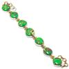 Natural Copper Turquoise Gemstone 925 Sterling Silver TwoTone Bracelet 7-8" p4Q94