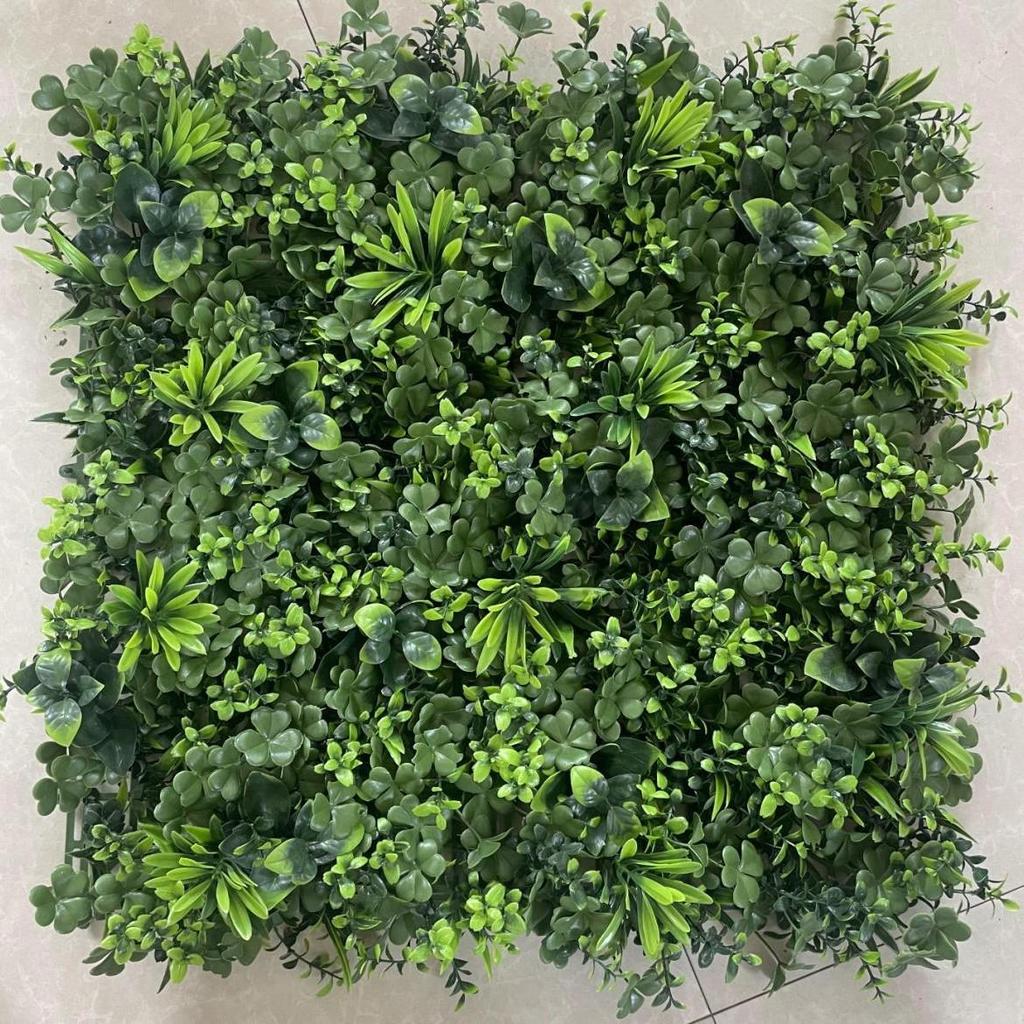 50×50cm Artificial Green Plant Wall - Plastic Vertical Garden, Fake Flower Wall, Synthetic Turf Background