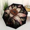 1pc Floral Mandala Automatic Open/close Folding Compact Umbrella, 8-Rib Sturdy Canopy, Lightweight Portable, Everyday Use, Gift,055