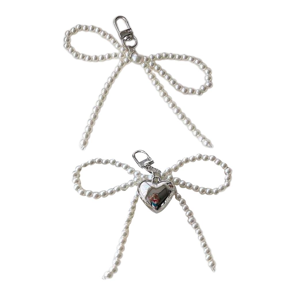 Fashionable Beaded Bowknot Phone Chain Stylish Keychain Pendant Bag Decoration Elegant Pendant for Backpack Purse Bag