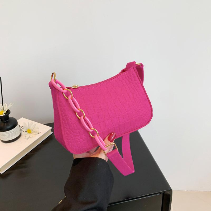 Войлочная женская сумка, маленькая квадратная сумка, модная сумка через плечо с каменным узором, сумка через подмышку, креативная универсальная сумка