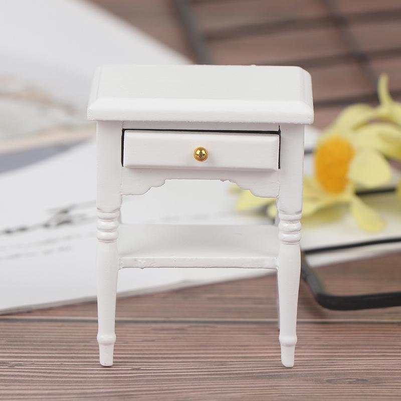 1шт 1:12 Кукольный домик Миниатюрная мебель Прикроватный шкаф Кукольный дом Декор комнаты