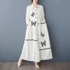 Длинный рукав Плюс размер винтажная вышивка новые платья для женщин повседневный свободный весна осень платье-рубашка