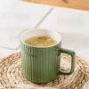 Вертикальные полосы кружка кофе чашка с простой однотонной керамикой термостойкая для горячей воды молоко кофе чай завтрак подарочные питьевые принадлежности