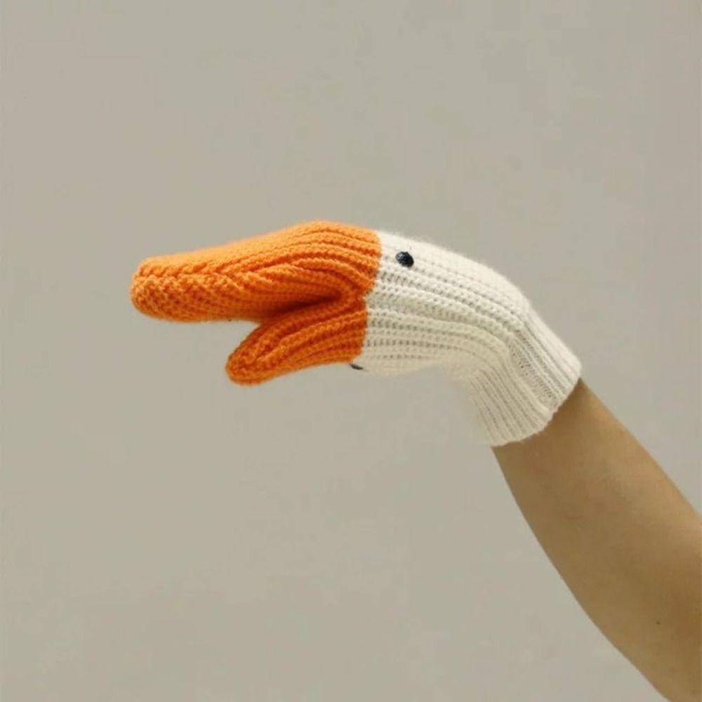Creative Swan Gloves Long Knitted Goose Gloves Fashion   Girls