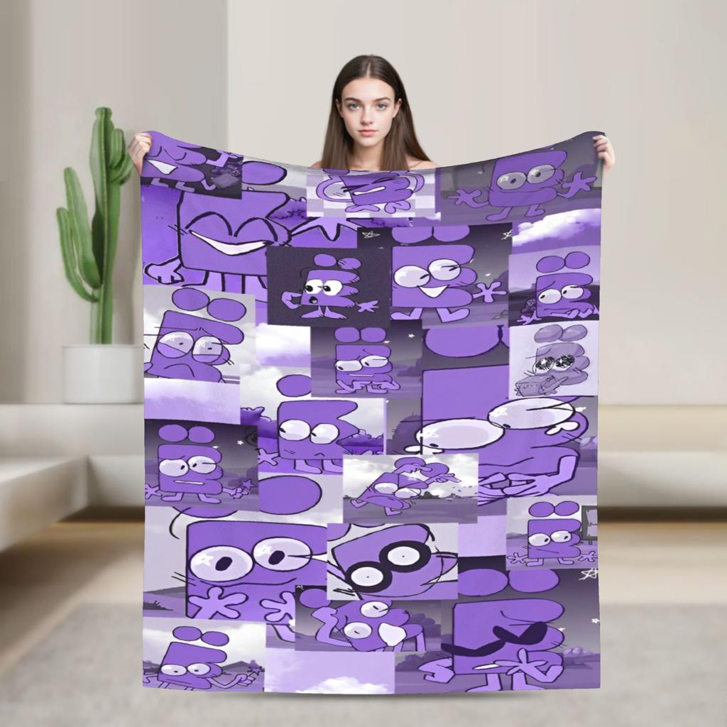 Cartoon Blankets Bfdi Flannel Funny Warm Throw Blanket for Home Autumn/Winter