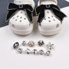 Shoe Charm DIY Pins Camellia Flower Pearl Diamond Bow Decoration Buckle for Hole Shoes Charms Set Accessories Kids Boy Girls Gift