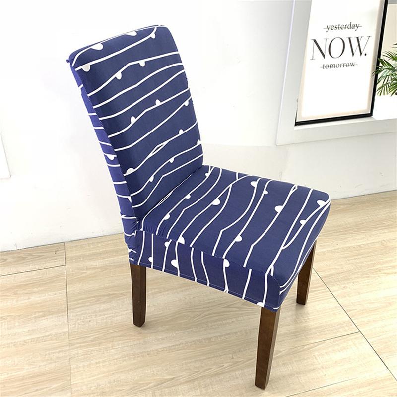Printing Chair Covers Elastic Dining Room Seat Cover Spandex Dustproof Chair Protective Case for Home Office Restaurant Banquet