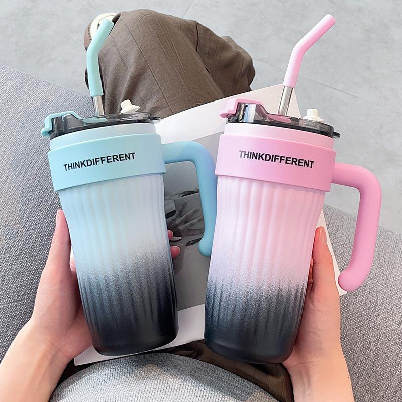 860 мл кофейная чашка термос для воды с соломинкой из нержавеющей стали автомобильная термокружка сохраняет холод и тепло термос