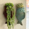 Rustic Style Fish Ornaments No-Drill Wall Mounted Planter Unique Decorative Floral Ware  Outdoor
