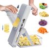 Multifunctional Vegetable Salad Chopper Potato Cucumber Slicer French Fry Cutter 3 In 1 Veggie Food Chopper with Container