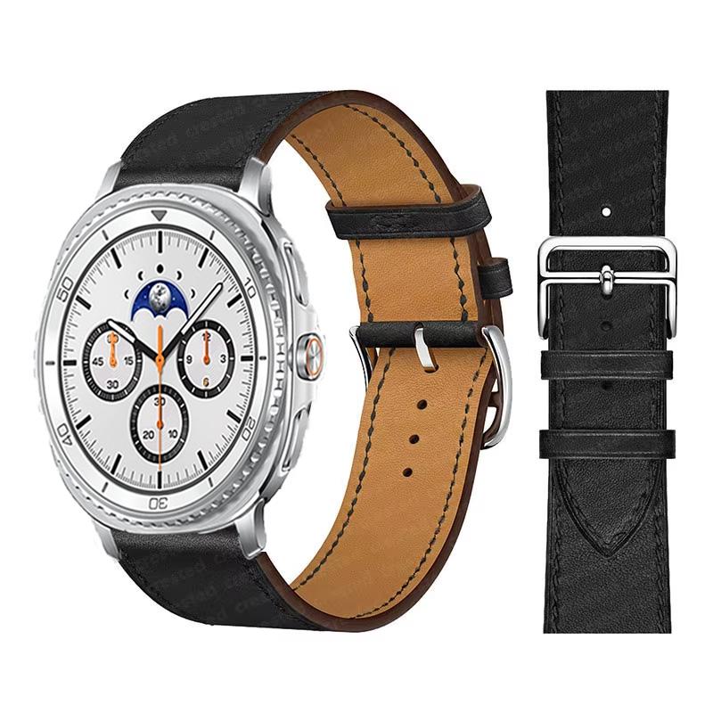 Кожаный ремешок для часов для Samsung Galaxy Watch 8 Classic 46 мм 44 мм 40 мм ремешок Galaxy Ultra 2024/2025 наручный ремень Correa браслет аксессуары для Galaxy Watch