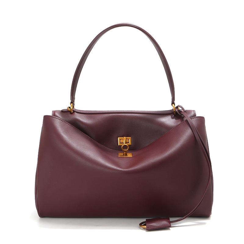 Подарочная коробка, первый слой коровья кожа Родео Сумка-тоут, ручная сумка, сумка через плечо под мышку, большая вместимость, продвинутый вариант для поездок на работу.