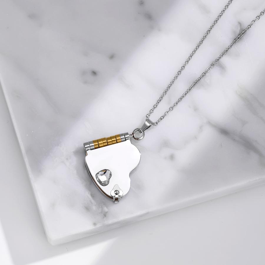 Stainless Steel Book Necklace with Photo Frame Pendant - DIY Engraved Couple or Parent-Child Cross-border Ornament Collection