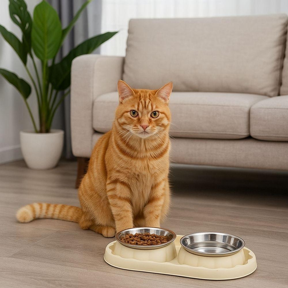 Многофункциональная двойная миска из нержавеющей стали для домашних животных, герметичная, устойчивая, миска для корма животных, нескользящая, дозатор корма для собак, для кошек, собак