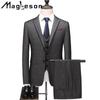 Men's Clothing Autumn Business Casual Suit Suit Wool Plaid Suit Three-piece Men Suits & Blazers