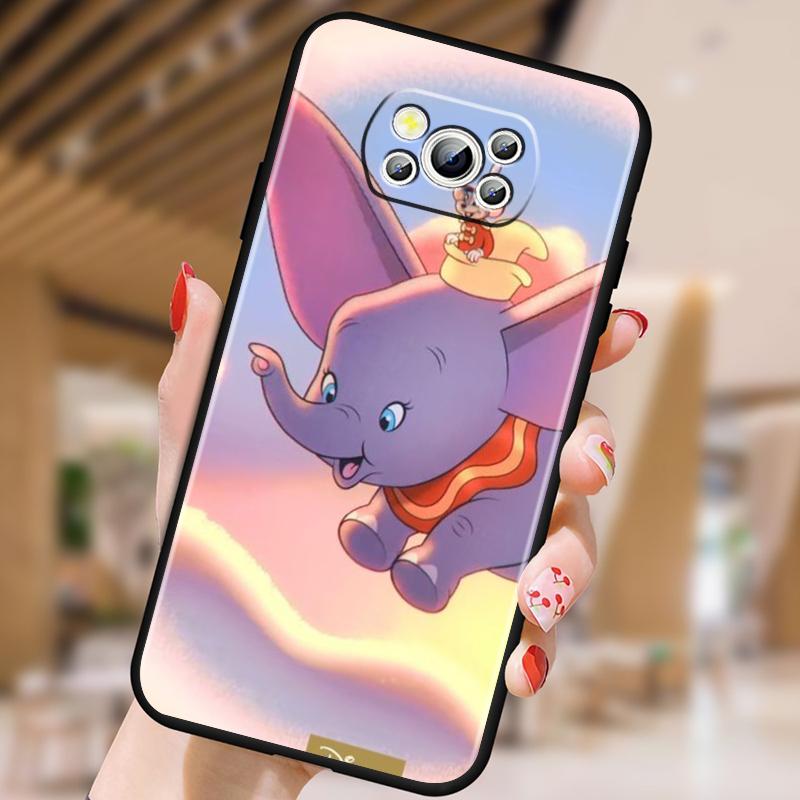 Cute Dumbo Cartoon For Xiaomi Mi Poco F5 F4 F3 F2 X5 X4 X3 M6 M5 M5S M4 M3 C40 Pro GT NFC 5G Black Cover Phone Case
