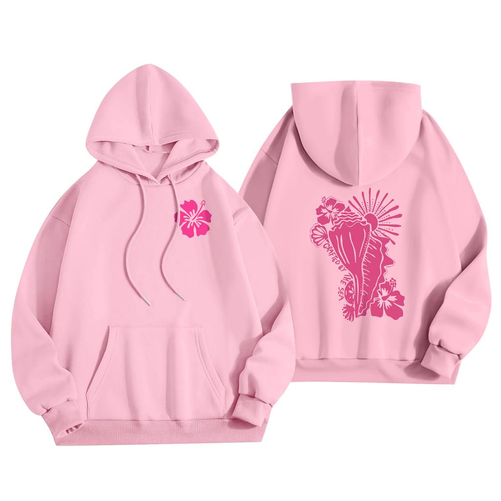 Women's Fashion Women's Lightweight Long Sleeve Pullover With Pockets Preppy Graphic Hoodie