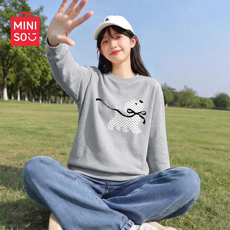 MINISO Женский повседневный свитшот с длинными рукавами и круглым вырезом