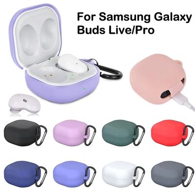 Защитный чехол для беспроводных наушников Bluetooth для Samsung Galaxy Buds Live, противоударный силиконовый чехол с защитой от потери и крючком
